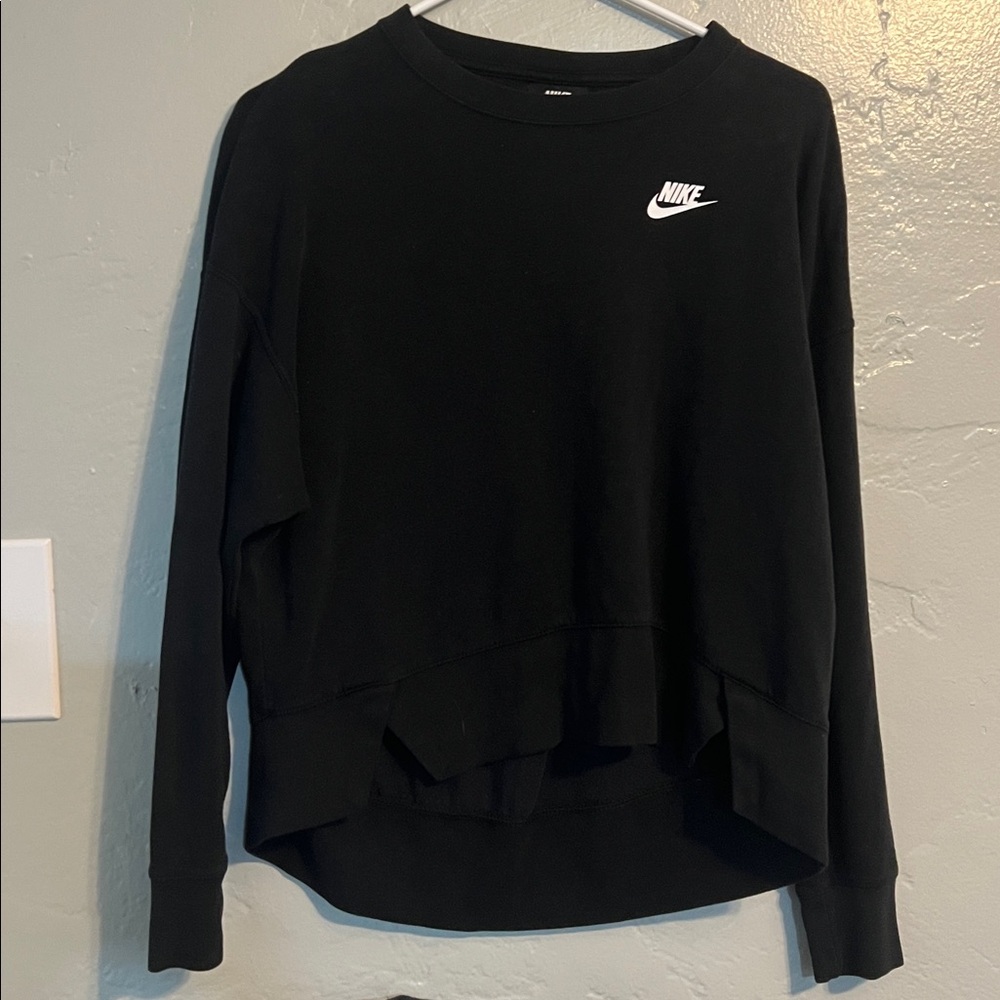 Nike Sportswear Crewneck Sweatshirt XS Black Swoosh EUC - Picture 2 of 5